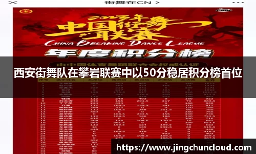 西安街舞队在攀岩联赛中以50分稳居积分榜首位